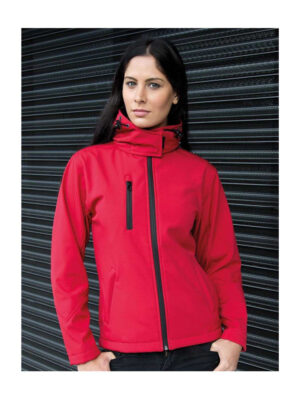 Softshell Zip a Contrasto Cappuccio - Donna