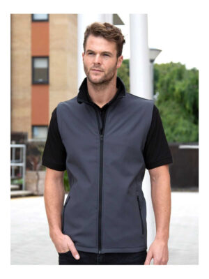 Smanicato Softshell Zip a Contrasto - Uomo