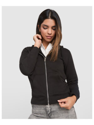 Felpa Basic Zip e Cappuccio - Donna