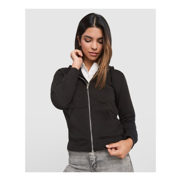 Felpa Basic Zip e Cappuccio - Donna